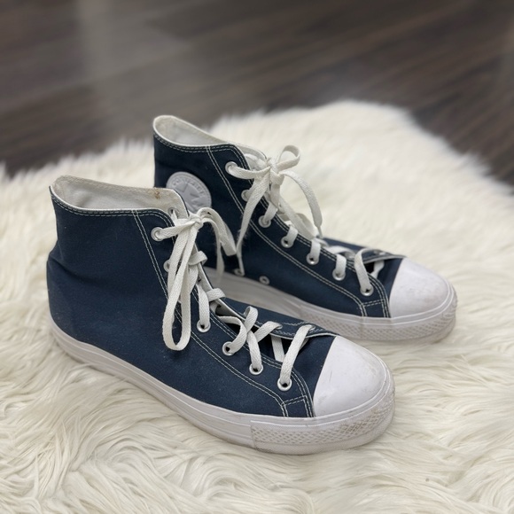 Men’s Converse Navy High-Top Sneakers - Picture 2 of 6